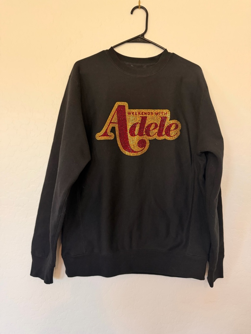 Weekends with Adele Official Bling Rhinestone Crewneck Sweatshirt Unisex Size M